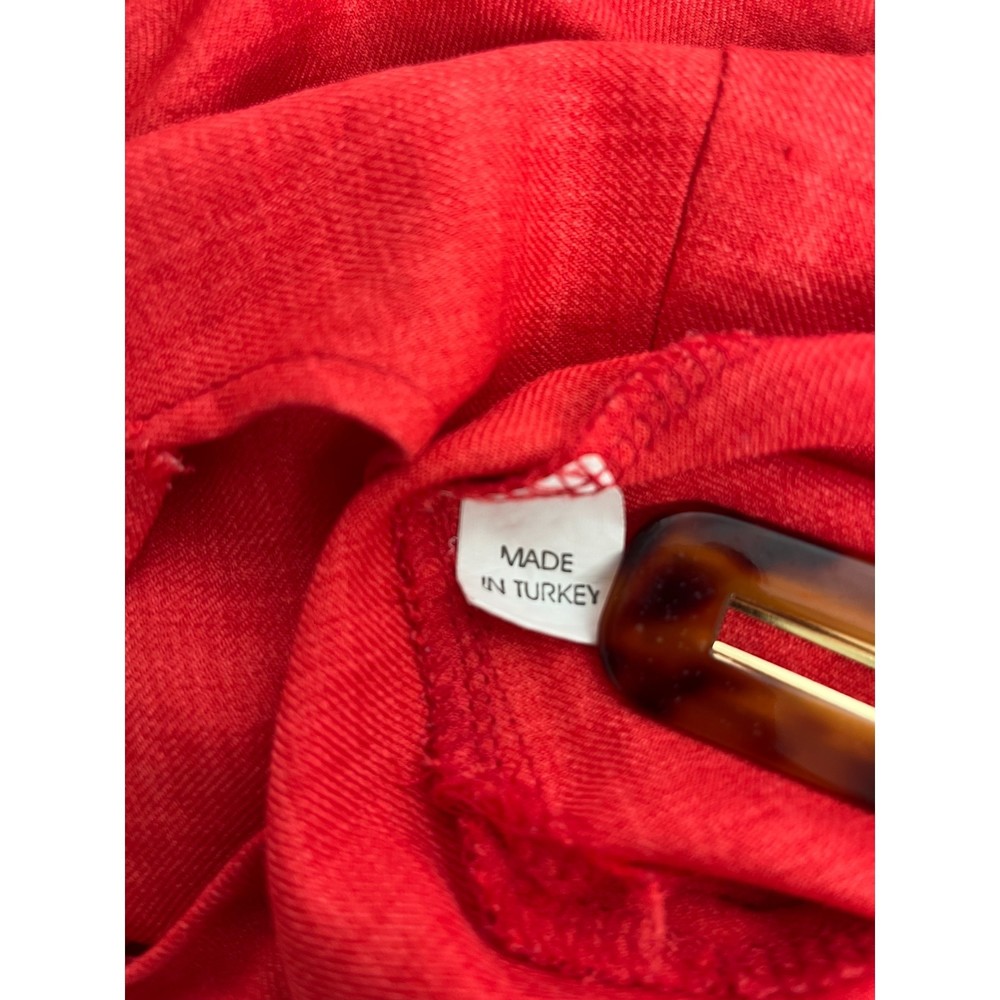 Dalleria Made in Turkey Short Sleeve Popover Top M Red Essential Career Office - Picture 6 of 8